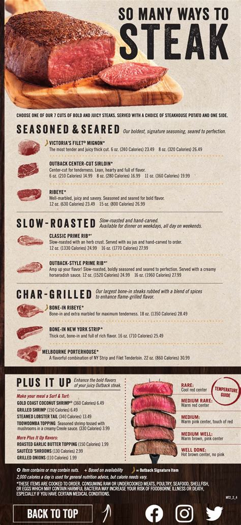 Outback Steakhouse Menu With Prices Pdf
