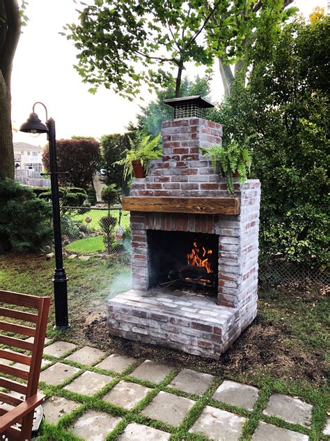 Outdoor Brick Fireplace Diy