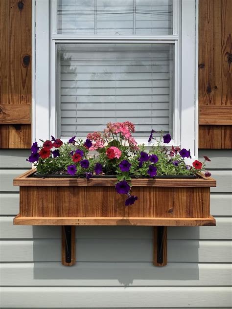 outdoor wooden window flower boxes