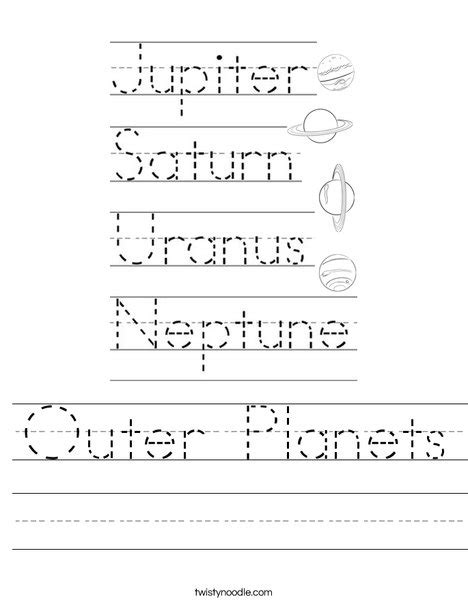 Outer Planets Worksheet Twisty Noodle Outer Planets Worksheet - Outer Planets Worksheet