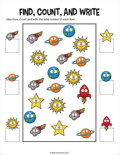 Outer Space Preschool And Kindergarten Math Worksheets Packet Space Math Worksheets - Space Math Worksheets