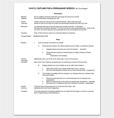 Outline For A Persuasive Speech Ooops