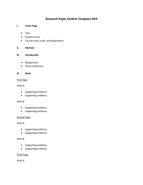 Outline Templates For Research Paper For Kids
