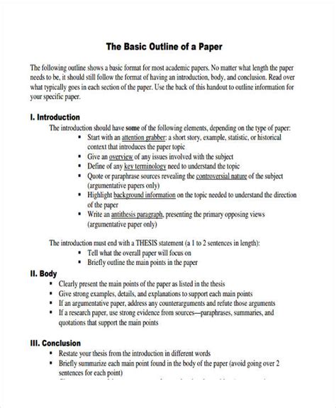 Read Online Outline For 10 Page Paper 