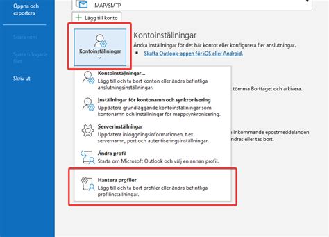 outlook startar  ej läser in profil