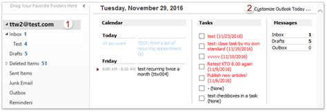 Outlook Today Customize