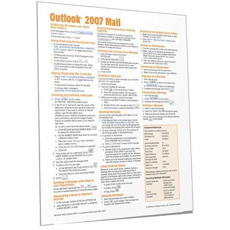 Read Online Outlook 2007 Quick Reference Guide 