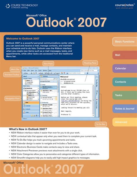 Read Online Outlook 2007 Quick Reference Guide 