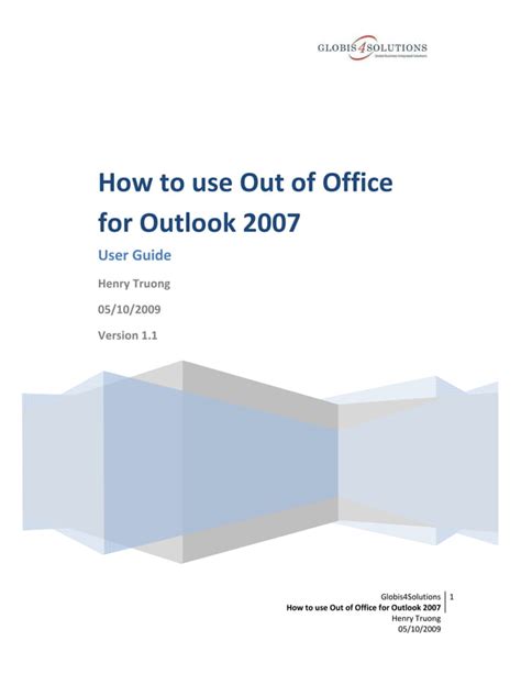 Read Online Outlook 2007 User Guide 