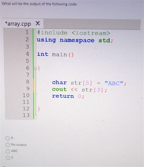 Output Of The Following Code