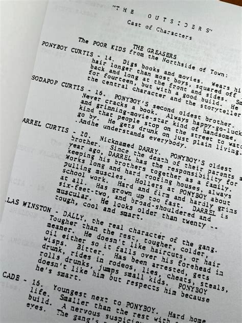 Outsiders Movie Script
