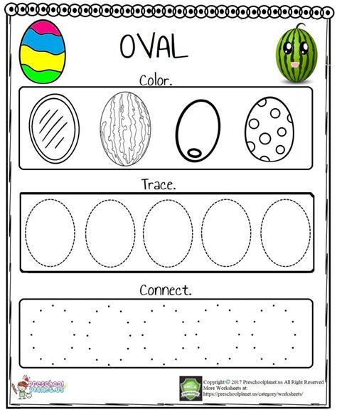 Oval Shape Objects For Kindergarten   Preschool Math Everyday Shapes 2 Worksheet Education Com - Oval Shape Objects For Kindergarten