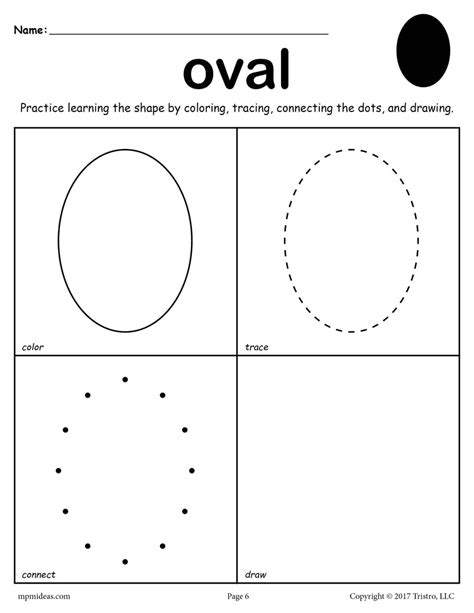 Oval Shape Tracing And Coloring Worksheet Printable Oval Shapes To Trace - Oval Shapes To Trace