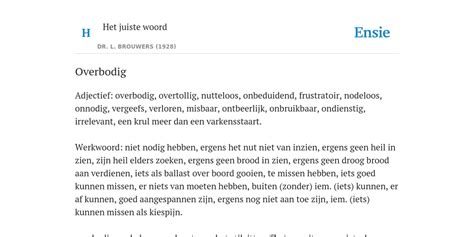 overbodig definitie