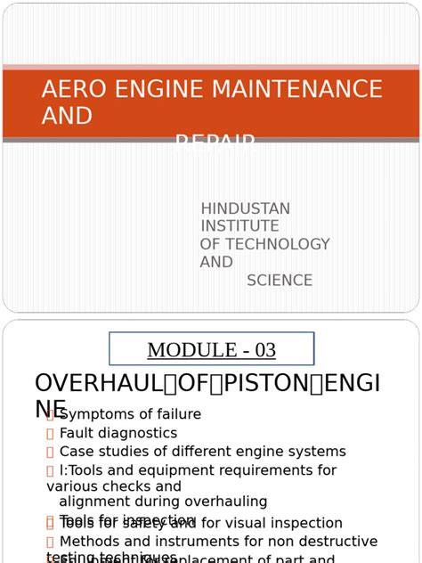 Overhaul Procedures Of Piston Engines