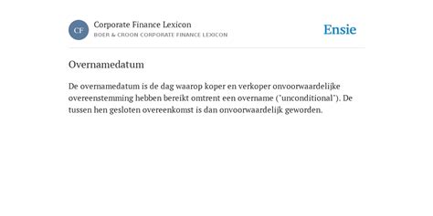 overnamedatum