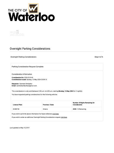 Overnight Waterloo Parking