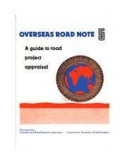 Overseas Road Note 40 A Guide To Axle Load Surveys And