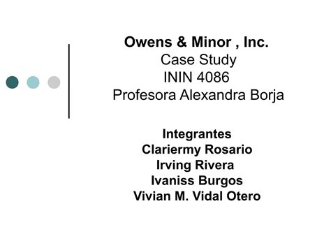 Owens And Minor Case Study Harvard