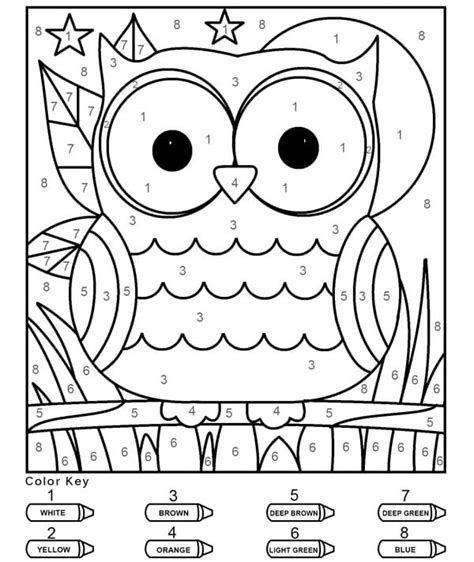 Owl Color By Number Worksheets 99worksheets Owl Math Worksheets - Owl Math Worksheets