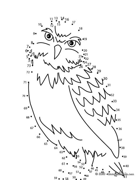 Owl Dot To Dot Game Coloring Pages Hellokids Owl Dot To Dot - Owl Dot To Dot