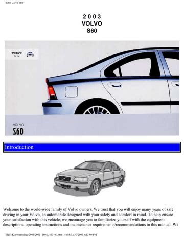 Download Owner Guide Volvo S60 2003 