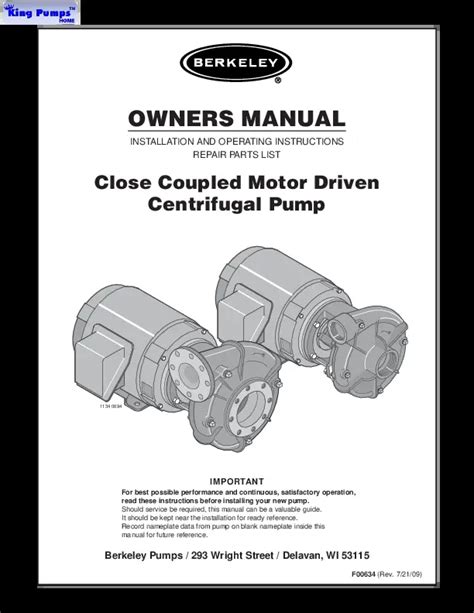 owners manual berkeley pumps