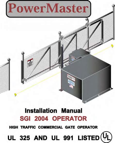 owners manual power master gate operator