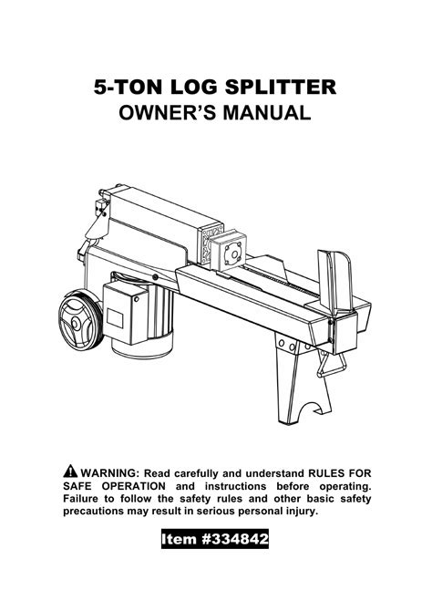 Read Owners Manual Log Splitter 