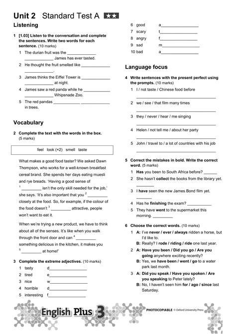 oxford english plus tests
