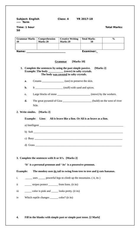 Read Oxford English Test Papers For 3Rd Grade 