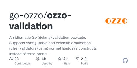 Ozzo   Ozzo Validation An Idiomatic Go Golang Validation Package - Ozzo