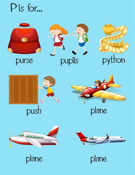P Words For Kids Words That Start With Preschool Words That Start With P - Preschool Words That Start With P