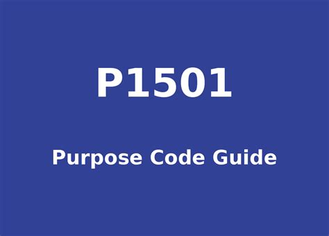 P0103 Purpose Code