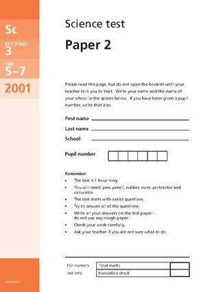 p1 test of ks3 year 9