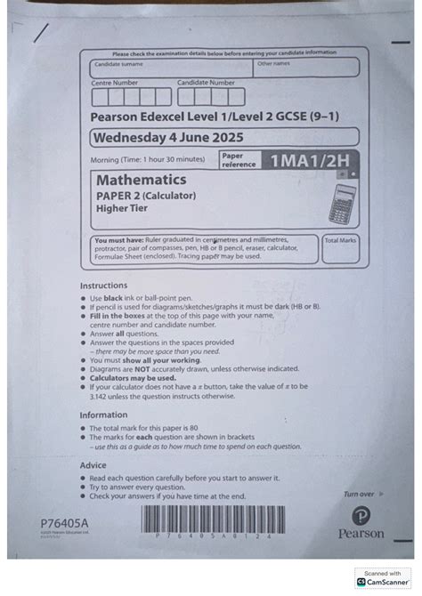p43598a maths paper mark scheme june 2013