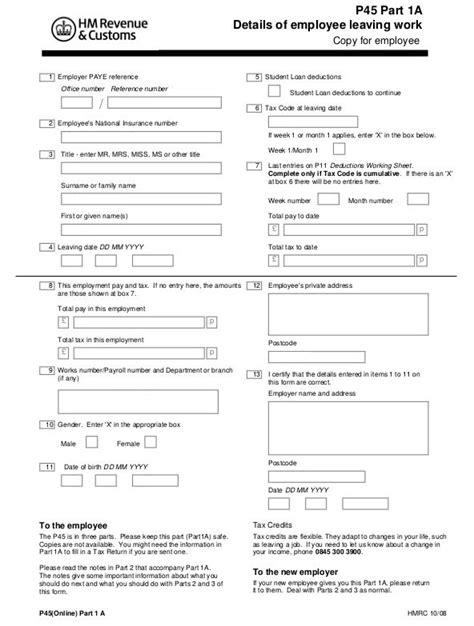 p45 form