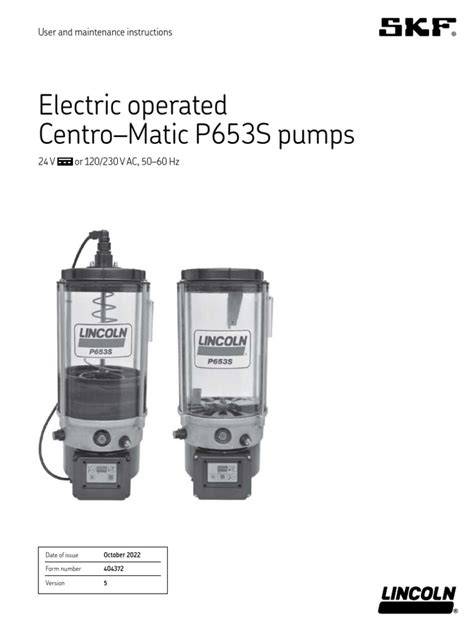 p653s electric pump manual