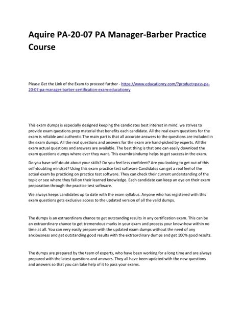 Full Download Pa Barber Manager Study Guide 