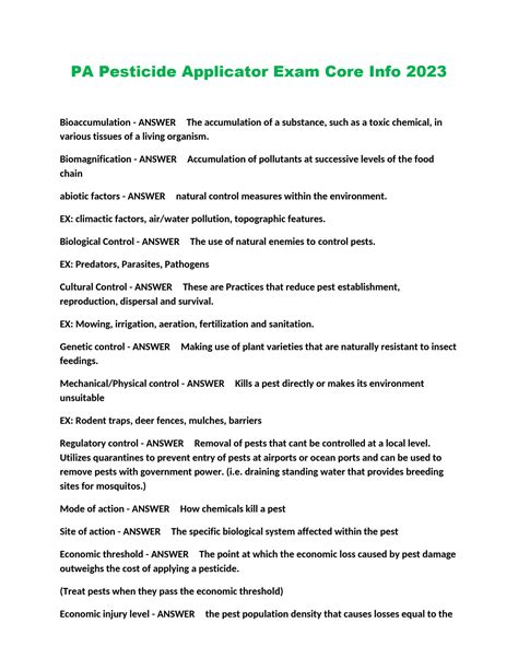 Full Download Pa Pesticide Study Guide 