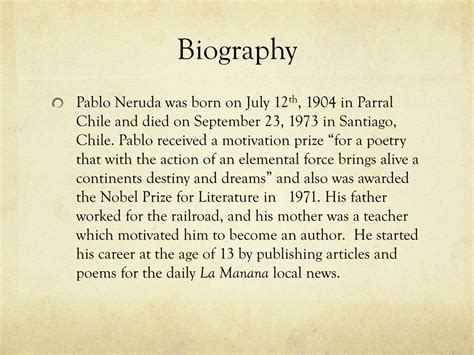 pablo neruda biography summary page