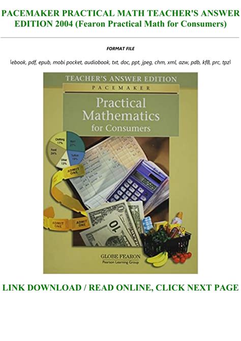 Read Online Pacemaker Practical Mathematics For Consumers Teachers Edition 
