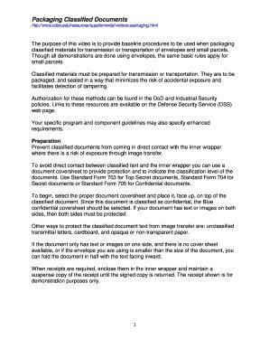 packaging classified documents dss center for development