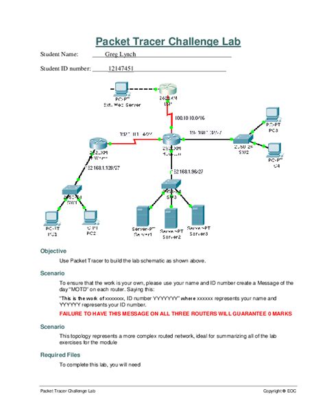 Packet Tracer Lab Exercises
