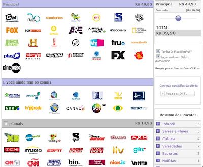 Pacotes Oi Tv