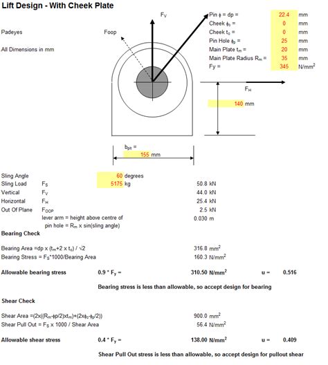 Padeye Calculation Excel