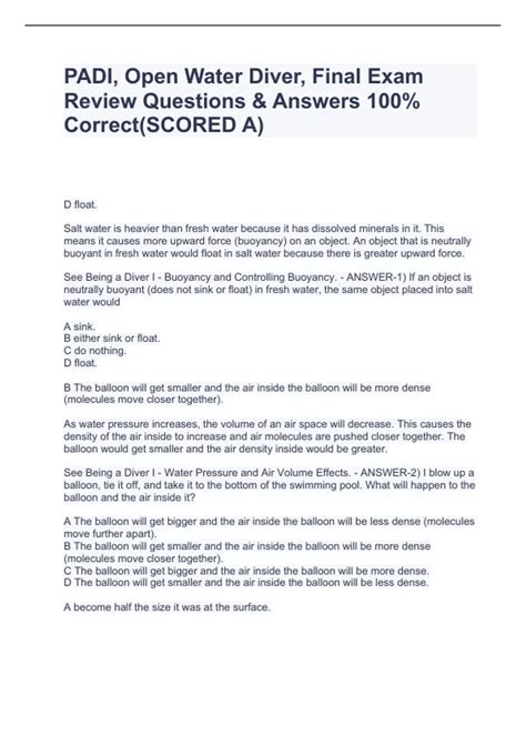 Full Download Padi Open Water Test Answers 