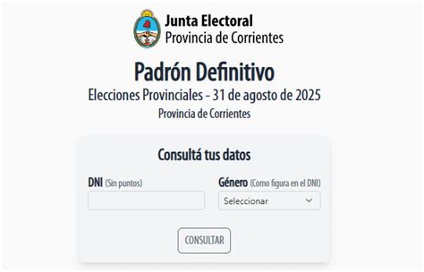 Padron Electoral Corrientes