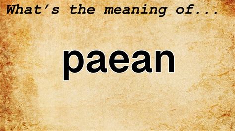 Paean Meaning