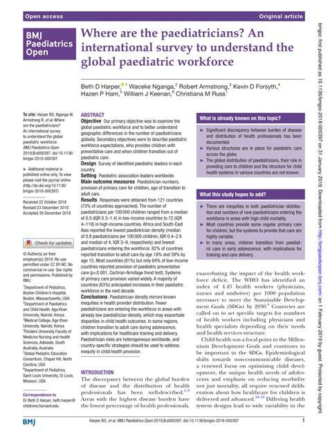 paediatric association of paediatrician workforce in nigeria
